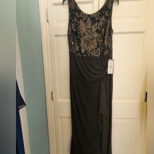 Black Embellished Sleeveless Gown
